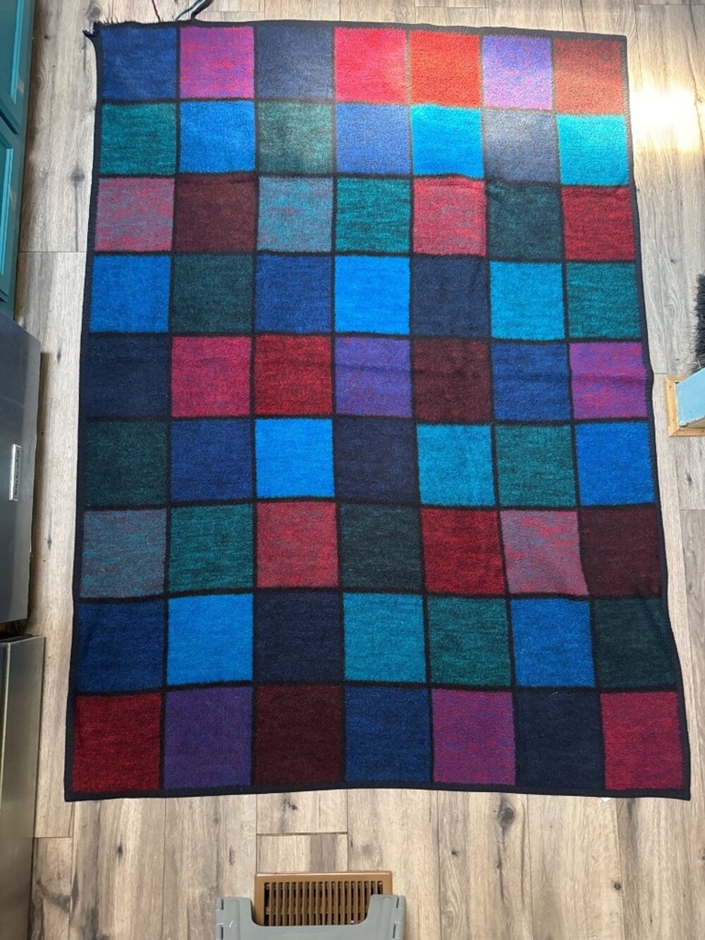 Biederlack Stain Glass Colorblock Throw Blanket Colorful Patchwork Germany